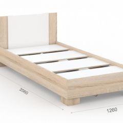 Спальня Аврора Кровать 120 со встроенным основанием под матрас Дуб сонома/Белый | фото 2