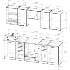 АНТИКА Кухонный гарнитур Базис (2400 мм) | фото 2