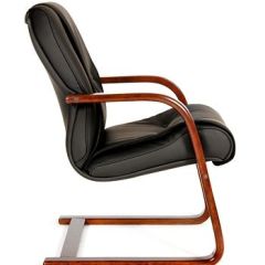 Кресло для посетителя CHAIRMAN  653 V (Кожа) Черное | фото 3